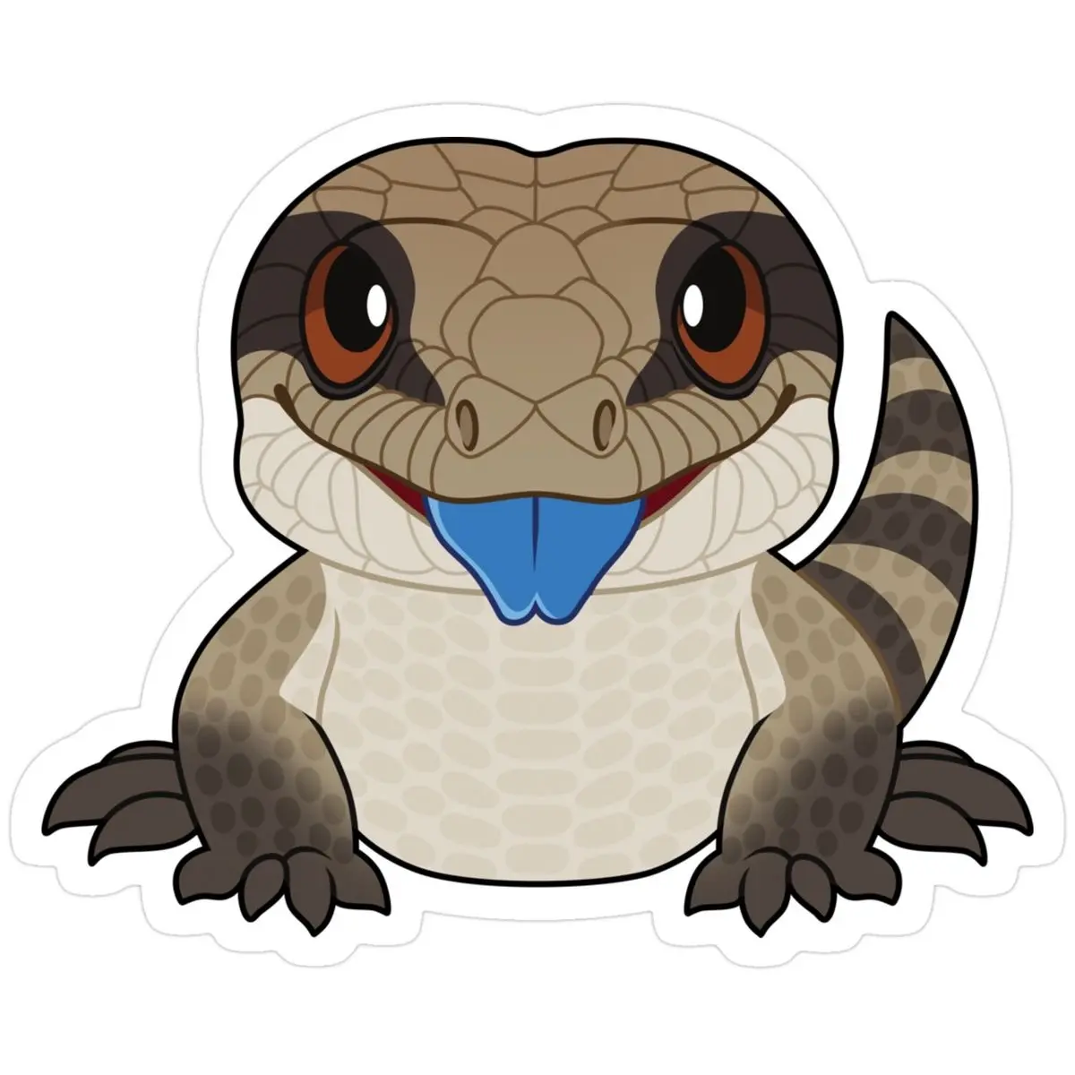 A blue-tongued skink showing its blue tongue, the inspiration behind Blue’s name