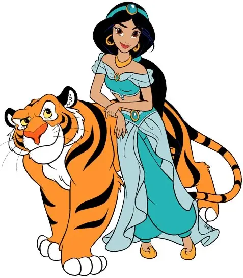 Rajah the tiger with Princess Jasmine, the inspiration behind Rajah’s name
