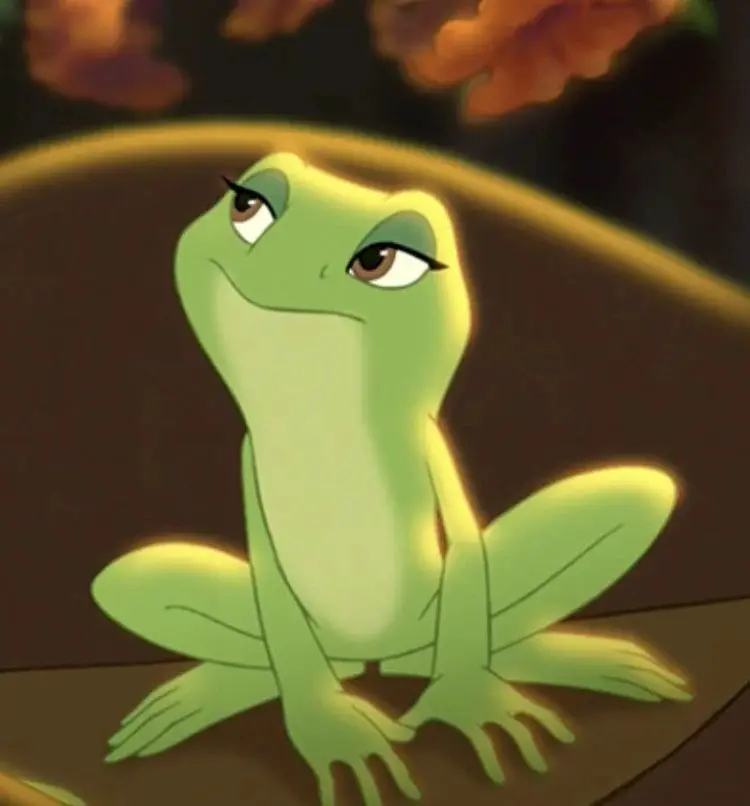 Princess Tiana as a frog, the inspiration behind Tiana’s name